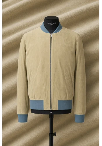 Blouson Suede écru MA1 Steve — sur mesure — Costume Privé Paris