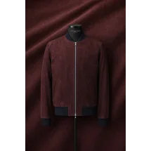 Blouson Suede bordeaux MA1 Steve — sur mesure — Costume Privé Paris