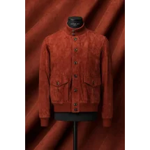 Blouson Nubuck rouge A1 Cary — sur mesure — Costume Privé Paris