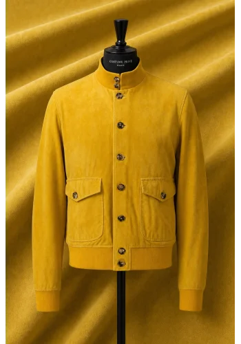 Blouson Nubuck jaune A1 Cary — sur mesure — Costume Privé Paris