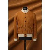 Blouson Nubuck camel A1 Cary — sur mesure — Costume Privé Paris