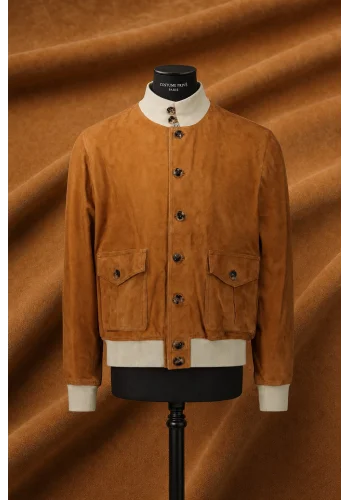 Blouson Nubuck camel A1 Cary — sur mesure — Costume Privé Paris