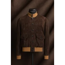 Blouson Nubuck marron A1 Cary — sur mesure — Costume Privé Paris