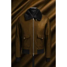 Blouson Cuir Marron Glacé G1 Paul — sur mesure — Costume Privé Paris