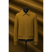 Blouson Nubuck marron ocre A2 John — sur mesure — Costume Privé Paris