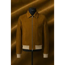 Blouson Nubuck marron moyen A2 John — sur mesure — Costume Privé Paris