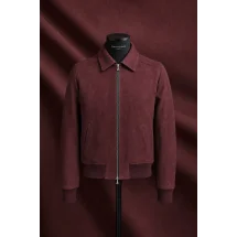 Blouson Nubuck bordeaux A2 John — sur mesure — Costume Privé Paris