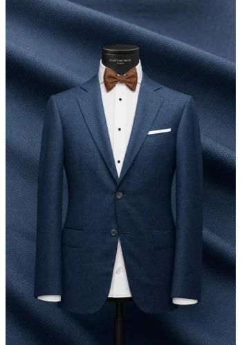 Costume mariage bleu moyen champêtre — sur mesure — Costume Privé Paris