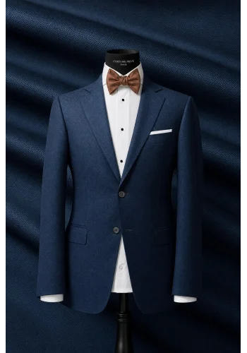 Costume mariage bleu roi champêtre — sur mesure — Costume Privé Paris