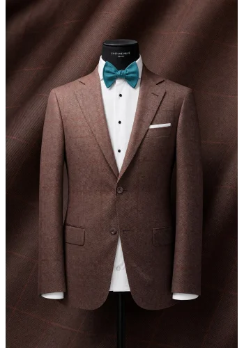 Costume mariage bordeaux clair champêtre — sur mesure — Costume Privé Paris