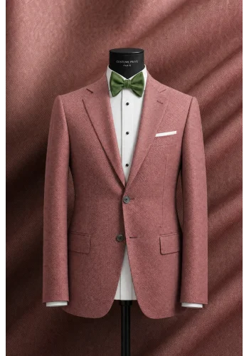Costume mariage rouge clair champêtre — sur mesure — Costume Privé Paris