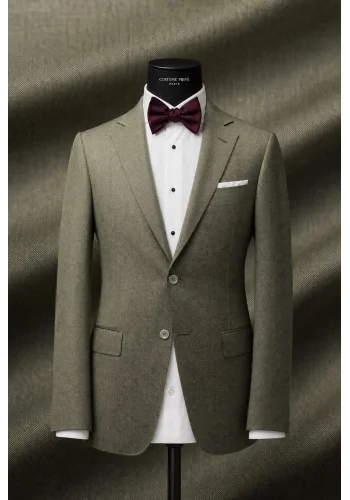 Costume mariage vert clair champêtre — sur mesure — Costume Privé Paris