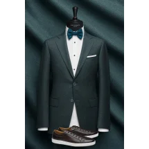 Costume mariage vert paon champêtre — sur mesure — Costume Privé Paris