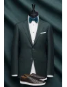 Costume mariage vert paon champêtre — sur mesure — Costume Privé Paris