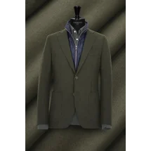 Veste vert kaki plastron amovible — sur mesure — Costume Privé Paris