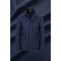 Parka matelassée bleu marine — sur mesure — Costume Privé Paris
