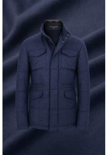 Parka matelassée bleu marine — sur mesure — Costume Privé Paris