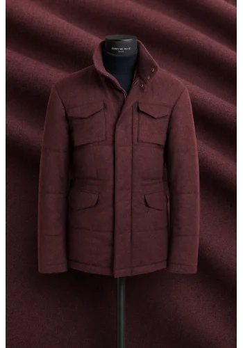 Parka matelassée bordeaux — sur mesure — Costume Privé Paris