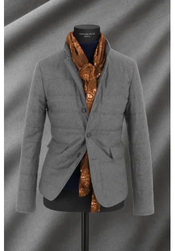 Veste matelassée grise — sur mesure — Costume Privé Paris