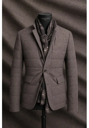Veste matelassée marron — sur mesure — Costume Privé Paris