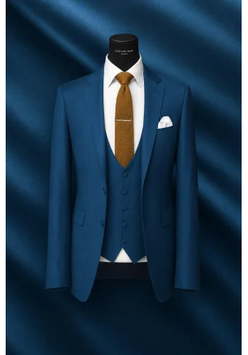 Costume mariage bleu intense — sur mesure — Costume Privé Paris