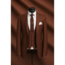 Costume mariage rouge brique — sur mesure — Costume Privé Paris