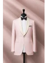Smoking rose col châle — sur mesure — Costume Privé Paris