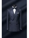 Smoking Bleu nuit croisé - Élégance et Raffinement pour vos Soirées Chics — sur mesure — Costume Privé Paris