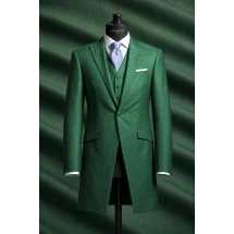 Redingote vert intense — sur mesure — Costume Privé Paris