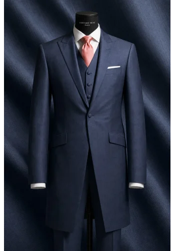 Redingote bleu — sur mesure — Costume Privé Paris