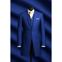Redingote bleu roi — sur mesure — Costume Privé Paris