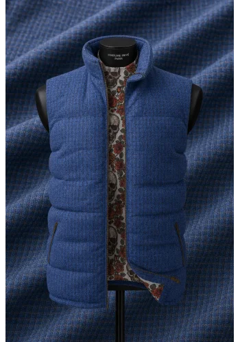 Doudoune Flanelle bleu — sur mesure — Costume Privé Paris