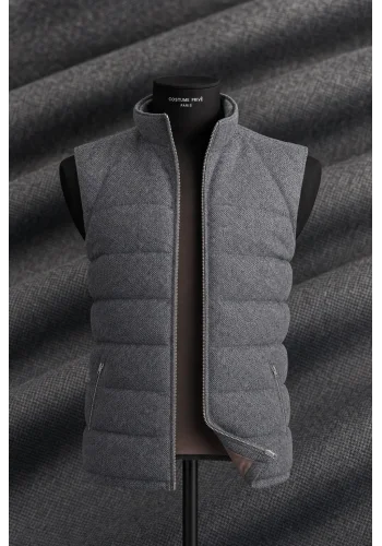 Doudoune Flanelle grise — sur mesure — Costume Privé Paris