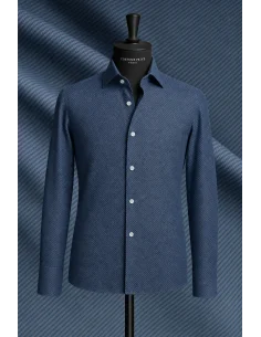 Chemise Denim Bleu Foncé - Style Décontracté et Élégant pour Hommes.