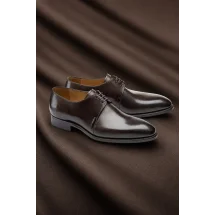 Chaussures derby marron patiné — sur mesure — Costume Privé Paris