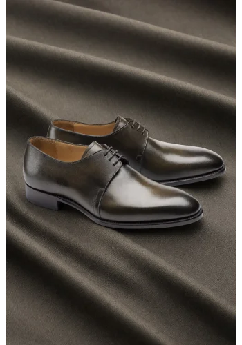 Chaussures derby vert patiné — sur mesure — Costume Privé Paris