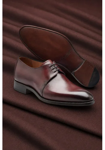 Chaussures derby bordeaux patiné — sur mesure — Costume Privé Paris