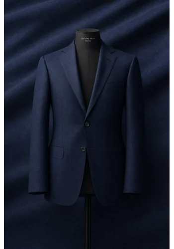 Costume Bleu double carreaux bleu — sur mesure — Costume Privé Paris