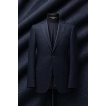 Costume Bleu foncé grain caviar — sur mesure — Costume Privé Paris