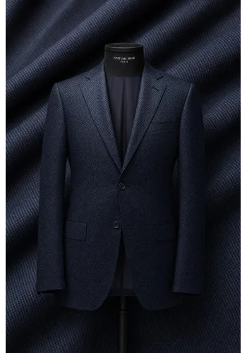 Costume Bleu foncé grain caviar — sur mesure — Costume Privé Paris