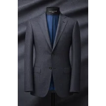 Costume Gris carreaux bleu — sur mesure — Costume Privé Paris