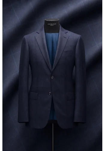 Costume Bleu nuit carreaux bleu — sur mesure — Costume Privé Paris
