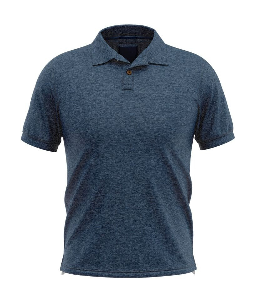 Pull polo manche courte bleu indigo