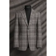 Veste gris clair large carreau — sur mesure — Costume Privé Paris