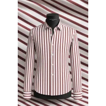 Chemise à rayures rouges pour homme — sur mesure — Costume Privé Paris