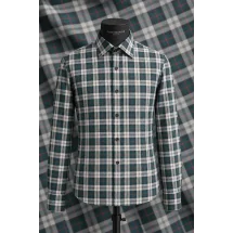 Chemise carreaux vert — sur mesure — Costume Privé Paris