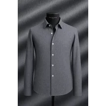 Chemise Coton Cachemire Gris — sur mesure — Costume Privé Paris