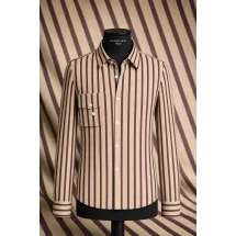 Chemise Velours Beige rayé — sur mesure — Costume Privé Paris