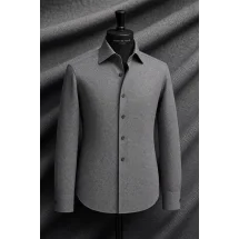 Chemise Denim Gris — sur mesure — Costume Privé Paris