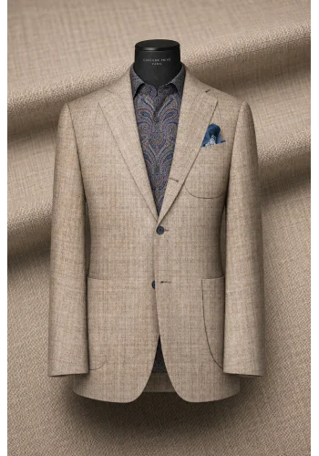 blazer beige — sur mesure — Costume Privé Paris